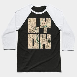 Lyon, France City Map Typography - Vintage Baseball T-Shirt